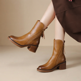 Jadonna - Botas Estilosas com Salto e Fecho de Zíper