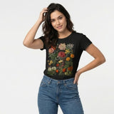 Camiseta de algodón suave | Corte relajado | Estampado floral artístico