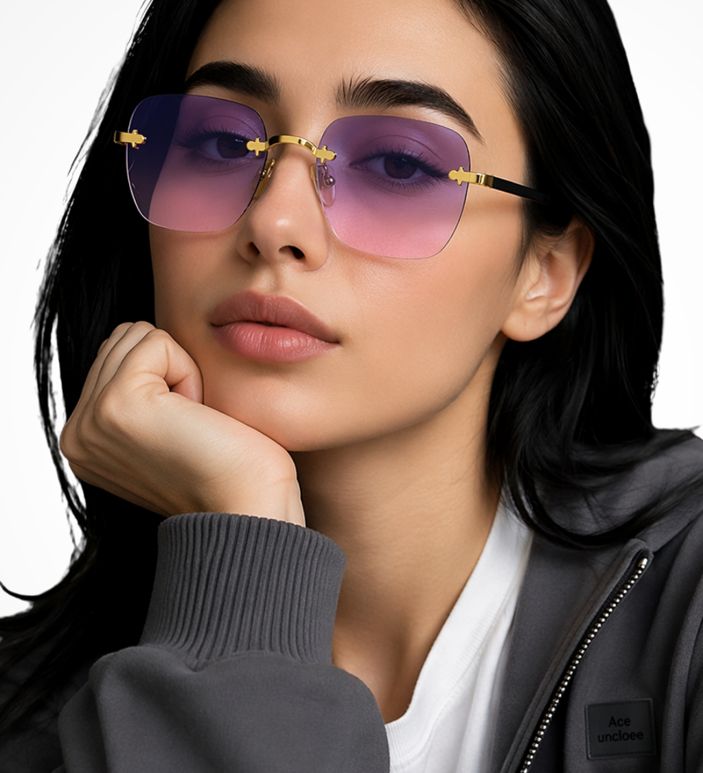 Florette | Gafas de sol de mujer sin montura con lentes degradados de gran tamaño