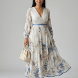 Natalia™ | Vestido midi envolvente plisado