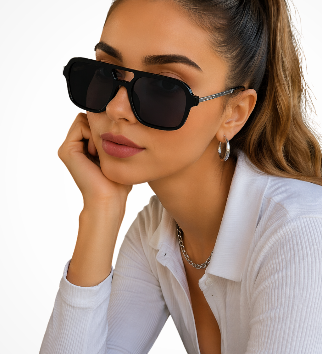 Margaux | Gafas de Sol Aviador Cuadradas Doble Puente para Mujeres