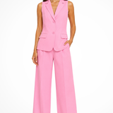 Verity | Conjunto de Chaleco con Cuello Halter y Pantalones de Pierna Ancha para Mujeres