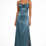 Seraphina | Vestido Maxi de Satén con Cuello de Cowl para Mujeres, Ideal para Jardín, Baile, Boda y como Invitada