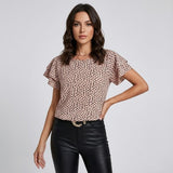 Top fluido estampado en tacto suave | Corte recto | Elegancia casual