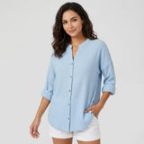 Blusa fluida en mezcla de algodón | Corte suelto | Elegancia desenfadada