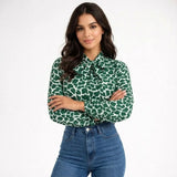 Blusa estampada en mezcla de algodón | Corte fluido | Elegancia contemporánea