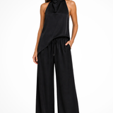 Saoirse | Conjunto de Top de Cuello Halter y Pantalones de Pierna Ancha para Mujeres