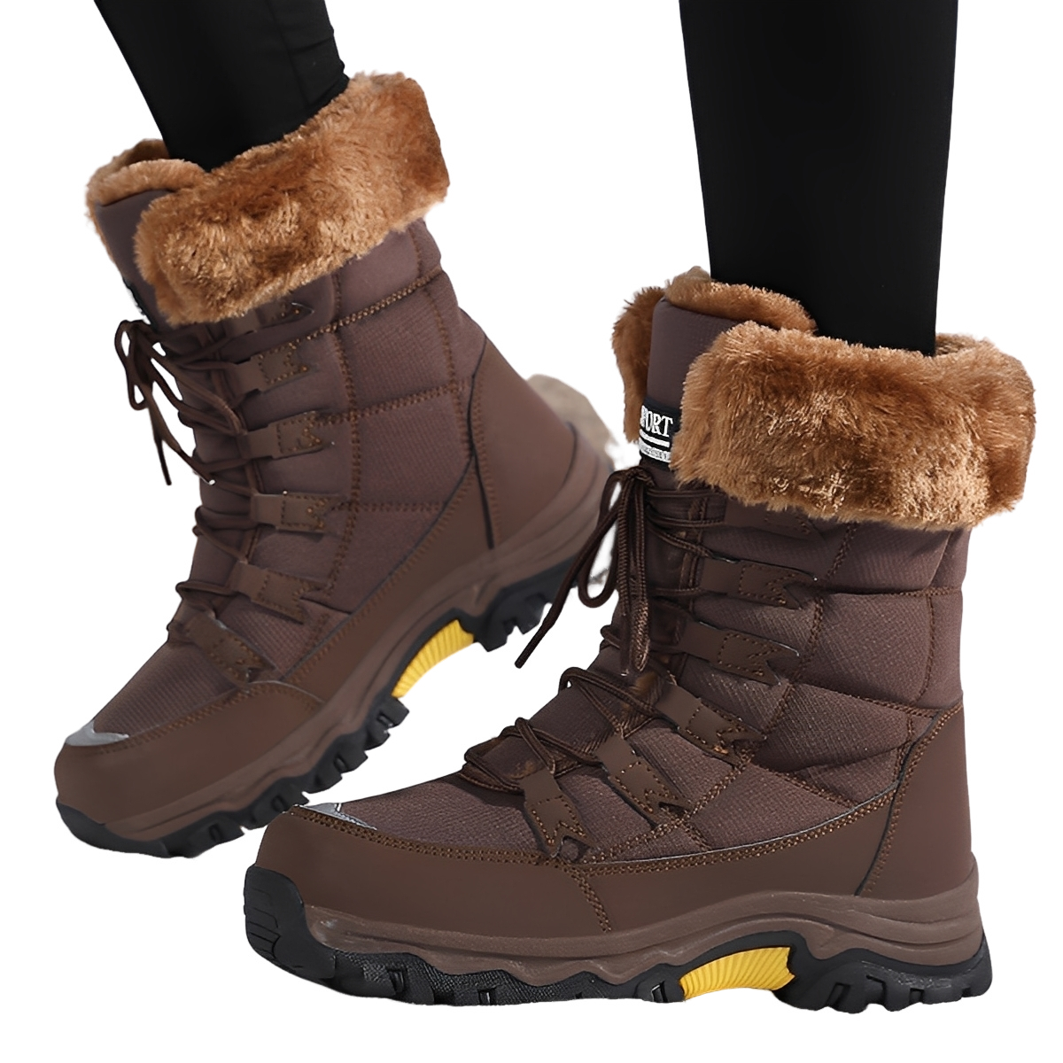 Yasmine - Botas de neve de veludo quentes e impermeáveis para mulheres