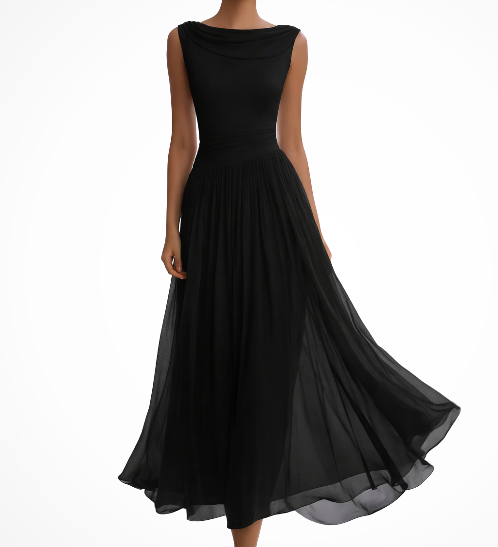 Vivienne | Vestido midi de invitada de boda drapeado y plisado para mujer