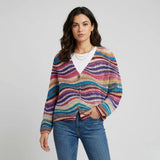 Cárdigan de punto multicolor | Corte relajado | Estilo creativo para el día a día