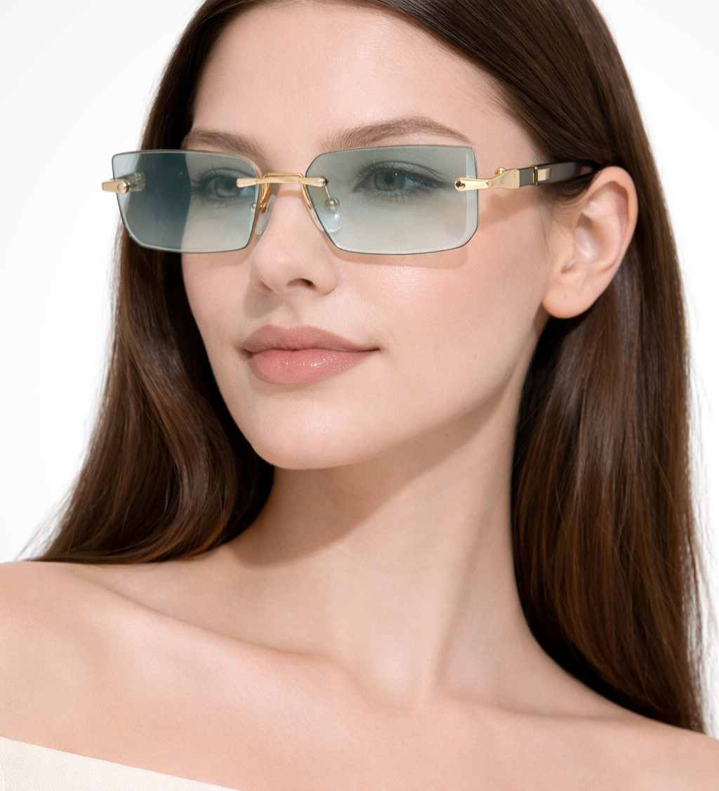 Maria | Gafas de Sol Rectangulares Sin Montura para Mujeres
