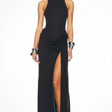 Cosima | Vestido maxi de cuello alto sin mangas para invitadas de boda