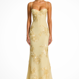 Anastasia | Vestido Maxi de Tirantes con Corsé Bordado de Flores para Mujeres