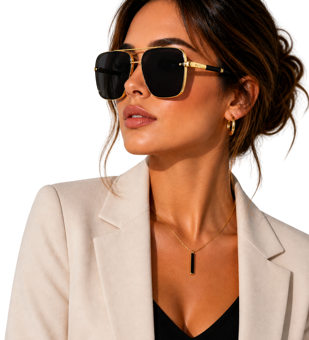 Barlow | Gafas de Sol Aviador Retro con Montura Dorada y Lentes Gradientes UV400