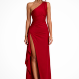 Penélope | Vestido de Mujer con Un Hombro y Corte Lateral para Invitada de Boda