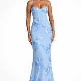 Valentina | Vestido Maxi de Novia con Escote Corazón y Apliques Florales para Mujeres