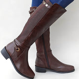 Megan - Clássicos, robustos botas de couro para mulheres