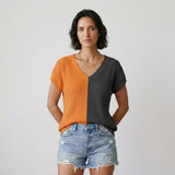 Camiseta Fluida con Escote en V y Corte Suelto para Días de Verano
