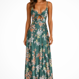 Clemency | Vestido Maxi de Flores para Invitadas de Boda con Escote de Mujer