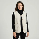 Capa acogedora de invierno suave | Chaleco sin mangas con botones | Estilo casual cómodo