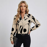 Blusa femenina elegante con escote en V y corte fluido