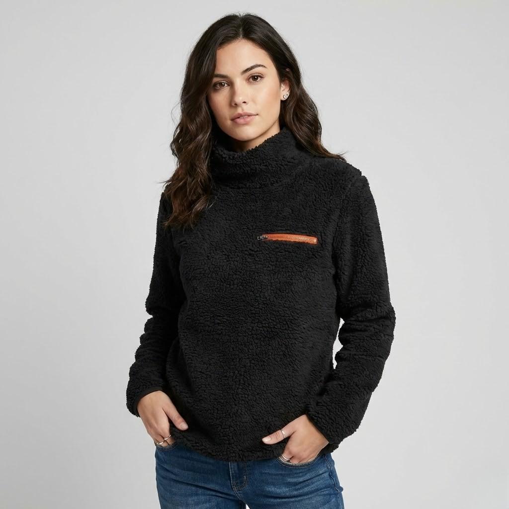 Camiseta polar de textura suave | Corte cómodo | Bolsillo con cierre discreto