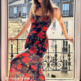 Elara | Vestido Maxi de Verano para Mujer con Tirantes de Espagueti y Flores