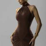 Ravelle | Vestido Maxi de Fiesta de Bebé con Escote Halter y Abertura Frontal