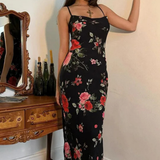 Elara | Vestido Maxi de Verano para Mujer con Tirantes de Espagueti y Flores