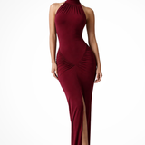 Ravelle | Vestido Maxi de Fiesta de Bebé con Escote Halter y Abertura Frontal