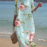 Miranda - Vestido elegante con patrón floral que disimula el abdomen