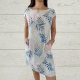 Vestido de verano para señora con bolsillos y estampado vibrante