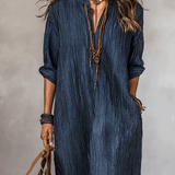 Vestido maxi holgado índigo de estilo nómada