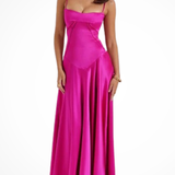Lorenna | Vestido maxi de satén con corsé para invitadas de boda
