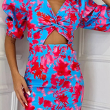 Sofija | Vestido midi de verano con mangas abullonadas para mujer