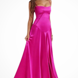 Lorenna | Vestido maxi de satén con corsé para invitadas de boda
