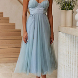 Florencia | Vestido midi de tul con corsé para invitadas de boda