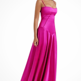 Lorenna | Vestido maxi de satén con corsé para invitadas de boda