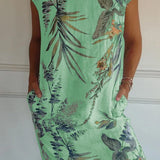 Vestido de verano para señora con bolsillos y estampado vibrante