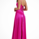 Lorenna | Vestido maxi de satén con corsé para invitadas de boda