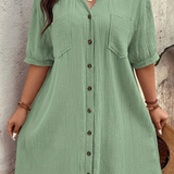 Rosalind | Vestido de camisa de manga corta para mujer