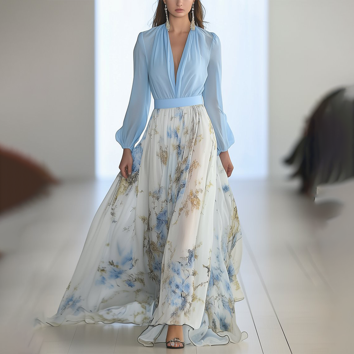Fiorella | Vestido maxi elegante con estampado floral