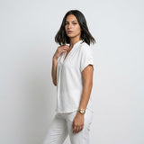 Blusa Ligera con Escote en V para Conforto Diario