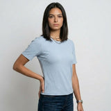 Blusa Canalada con Manga Corta para Conforto Diario