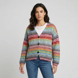 Cárdigan de punto multicolor | Corte relajado | Estilo creativo para el día a día