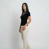 Blusa Ajustada con Cuello Estructurado para Visual Elegante
