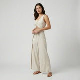 Conjunto Ligero con Top Cruzado y Pantalones Amplios para Verano Sofisticado