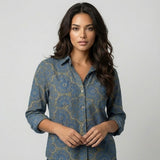 Blusa elegante estampada en tejido suave | Corte regular | Estilo sofisticado diario