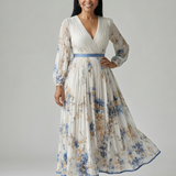 Natalia™ | Vestido midi envolvente plisado