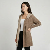 Conforto natural en tejido fluido | Cárdigan largo abierto | Estilo casual elegante